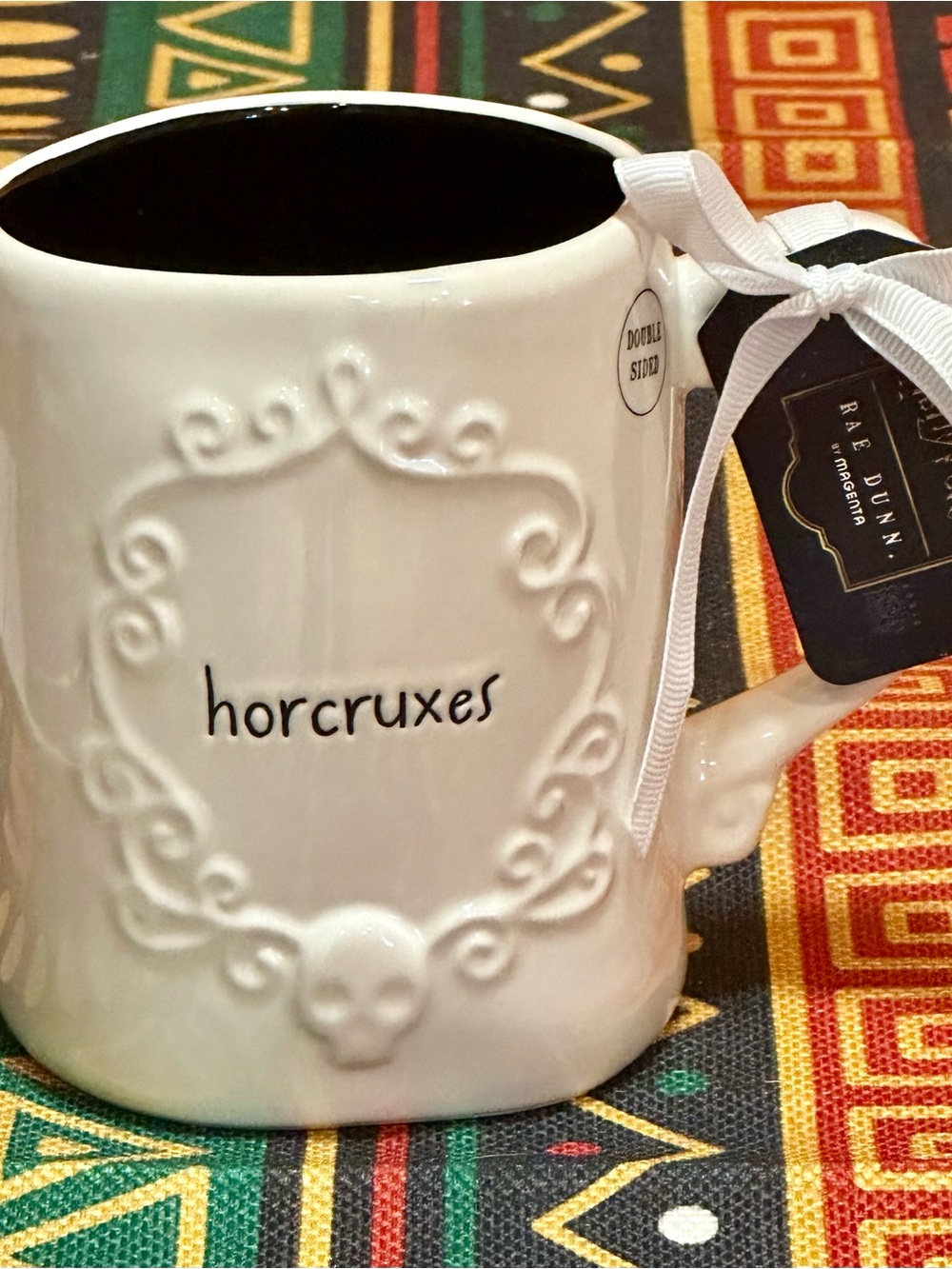 ✨ Rae Dunn HARRY POTTER Horcruxes Halloween Mug NWT Double Sided Skull Frame